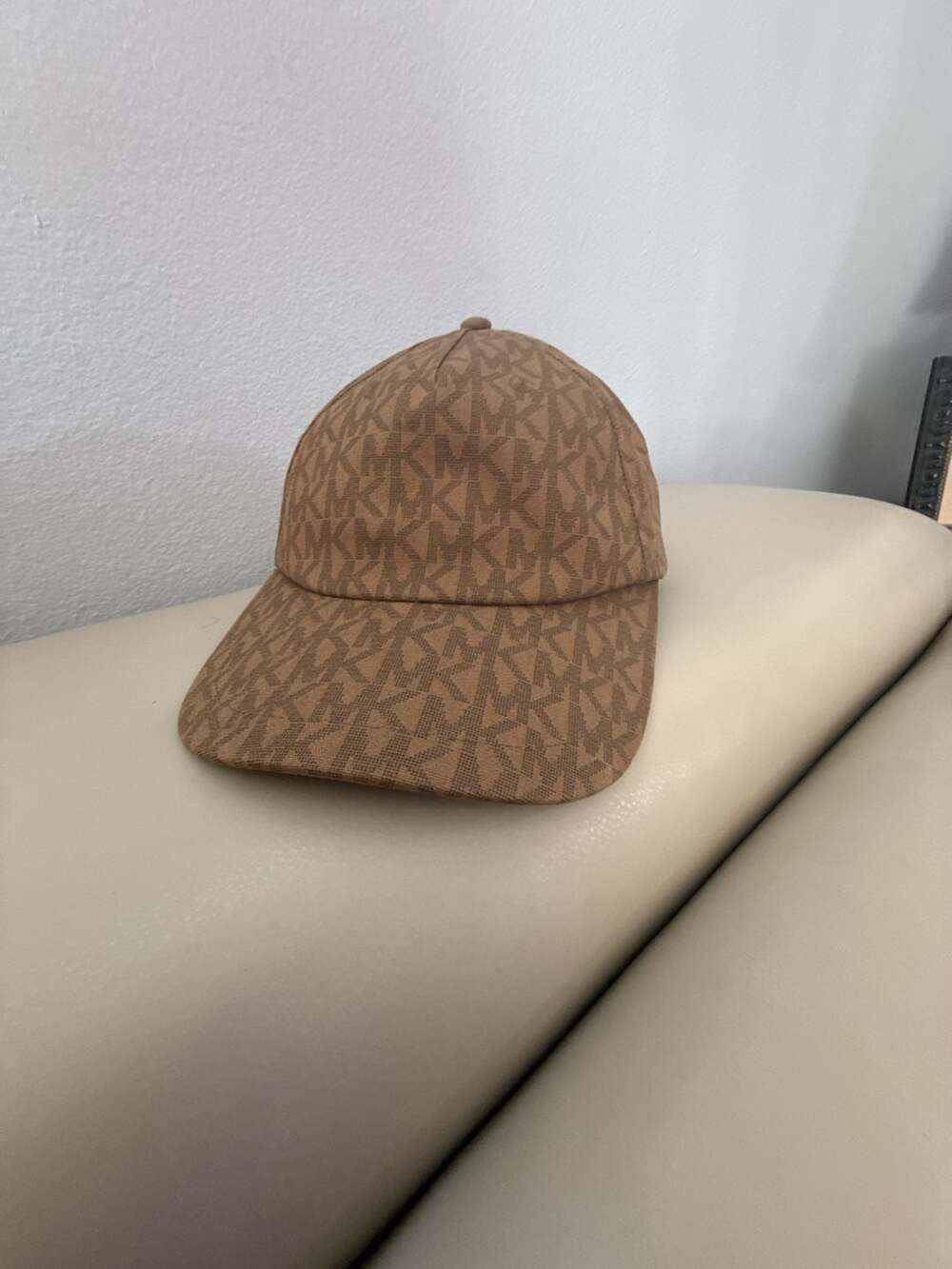 NWT Michael Kors Brown Cotton Logo Adjustable Baseball Hat Cap One Size